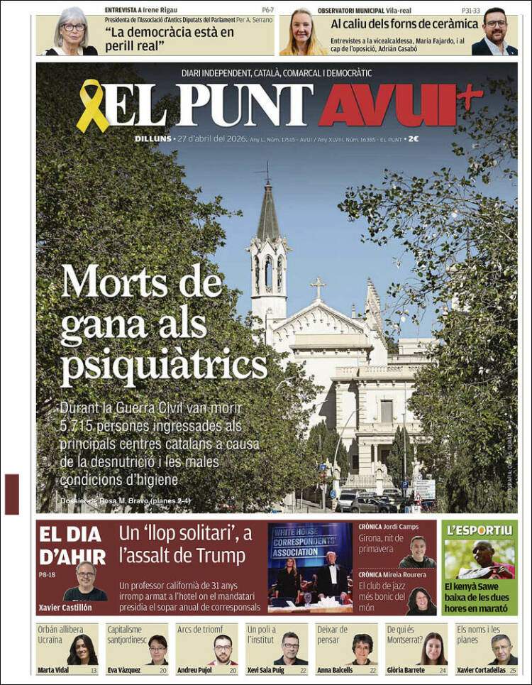 'El Punt Avui', 27 'abril de 2026