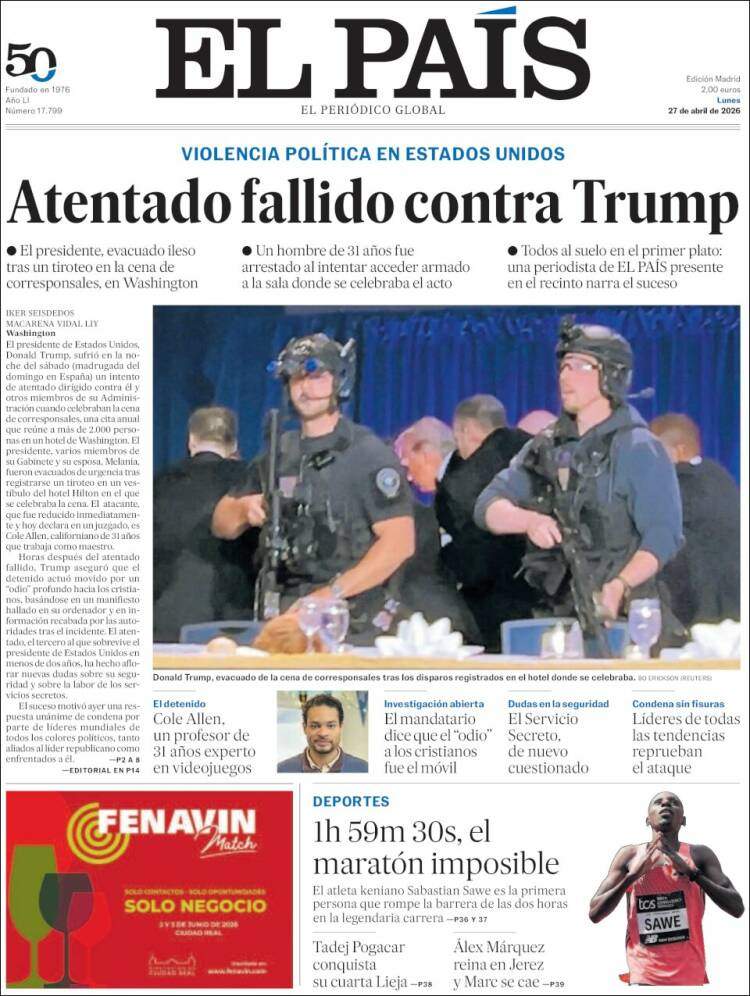 'El País', 27 d'abril de 2026