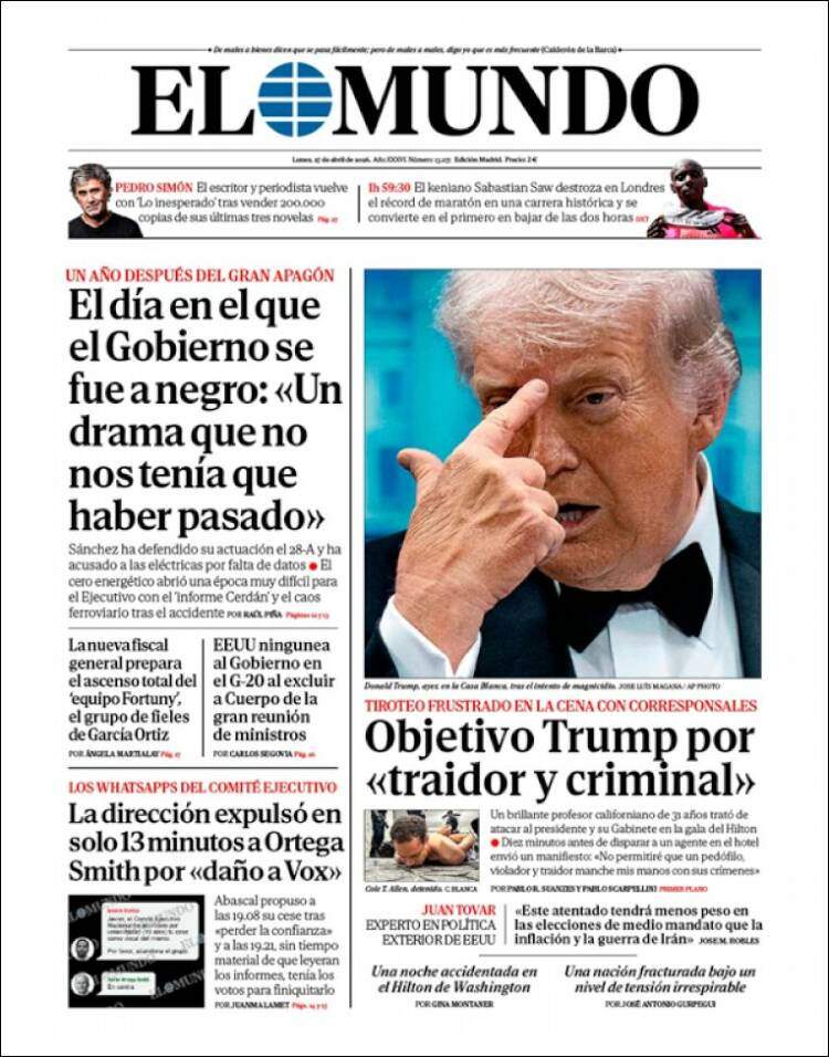 'El Mundo', 27 d'abril de 2026