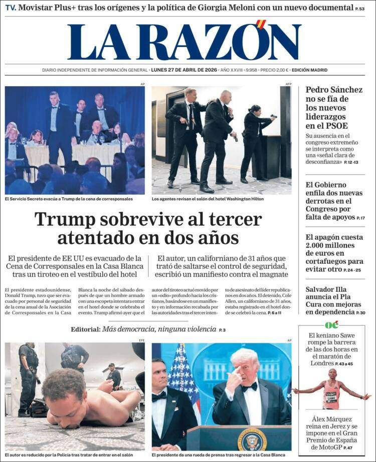 'La Razón', 27 d'abril de 2026