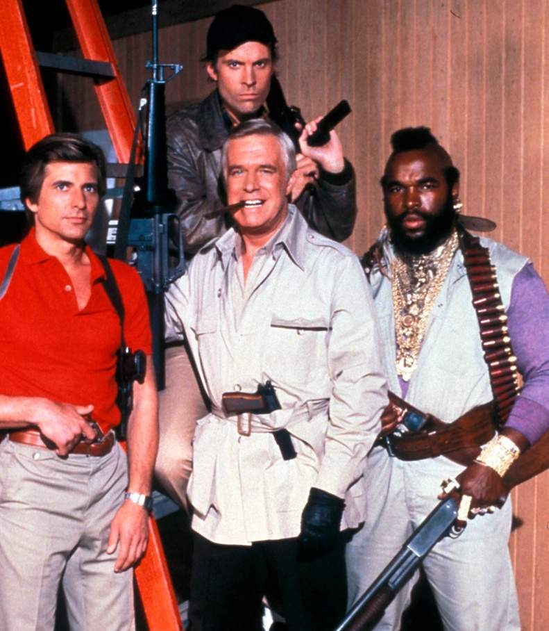 Els quatre actors d'El equipo A, TVE