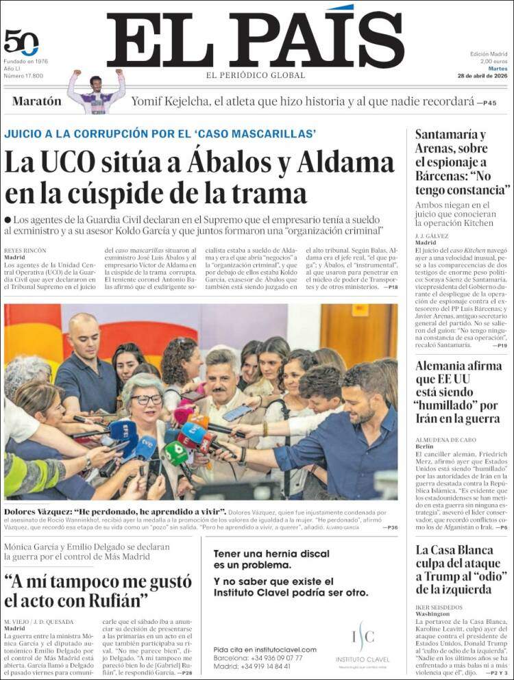 'El País', 28 d'abril de 2026