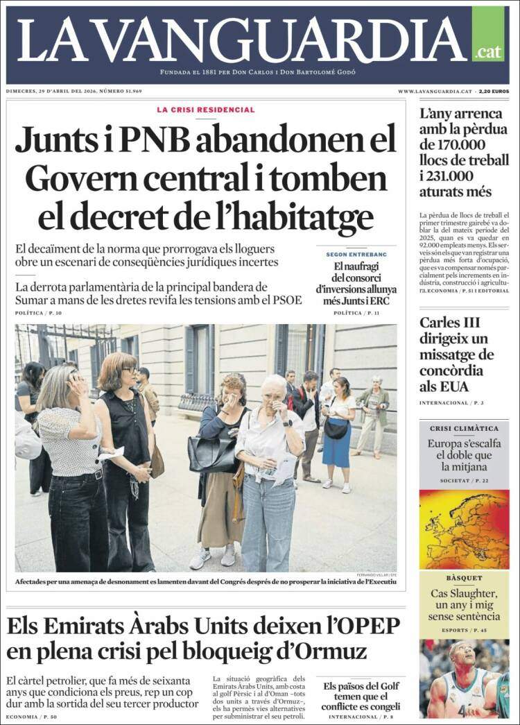 'La Vanguardia', 29 d'abril de 2026
