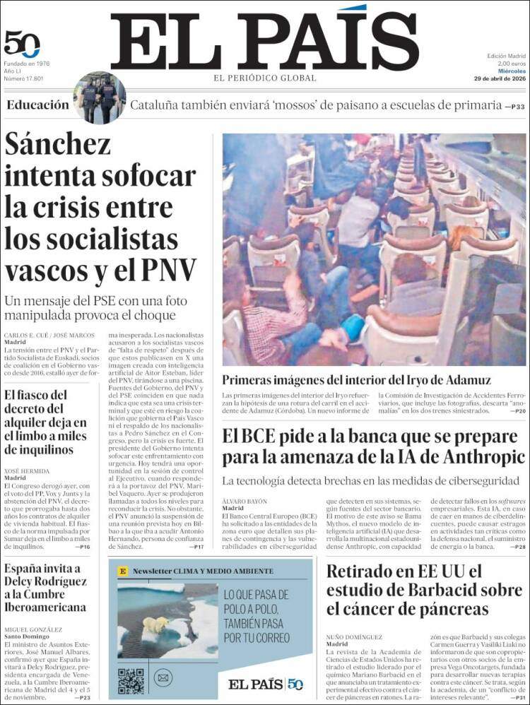 'El País', 29 d'abril de 2026