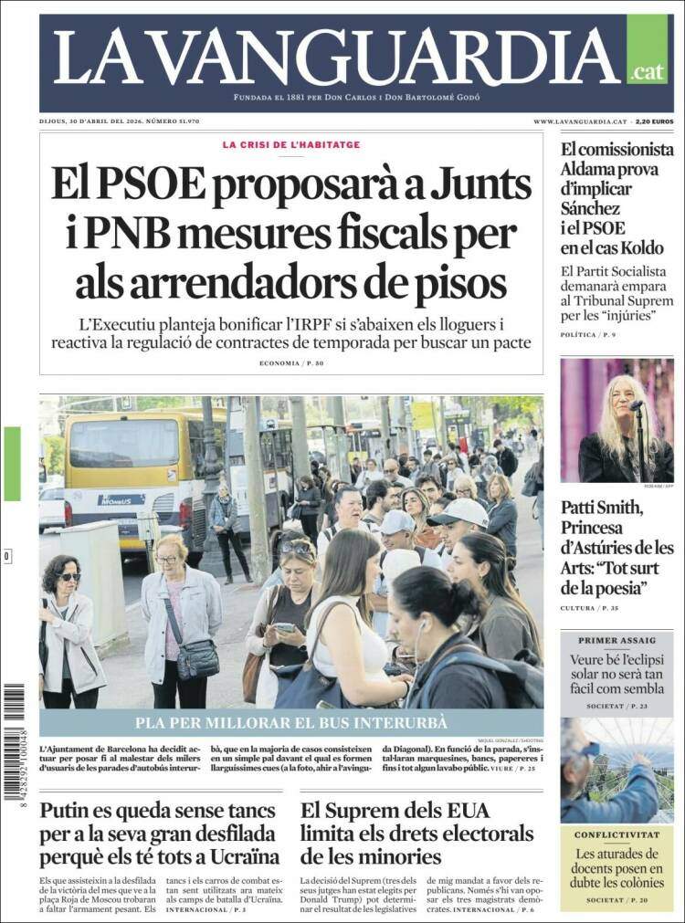 'La Vanguardia', 30 d'abril de 2026