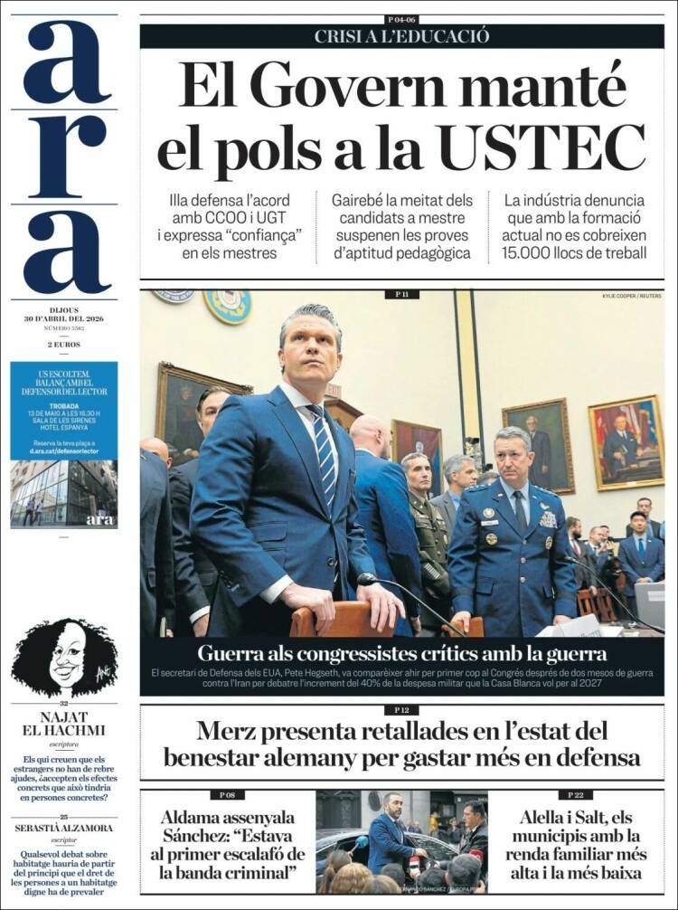 'Ara', 30 d'abril de 2026