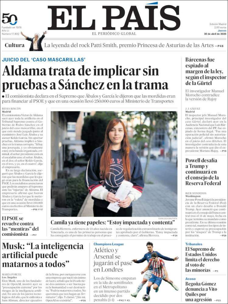 'El País', 30 d'abril de 2026