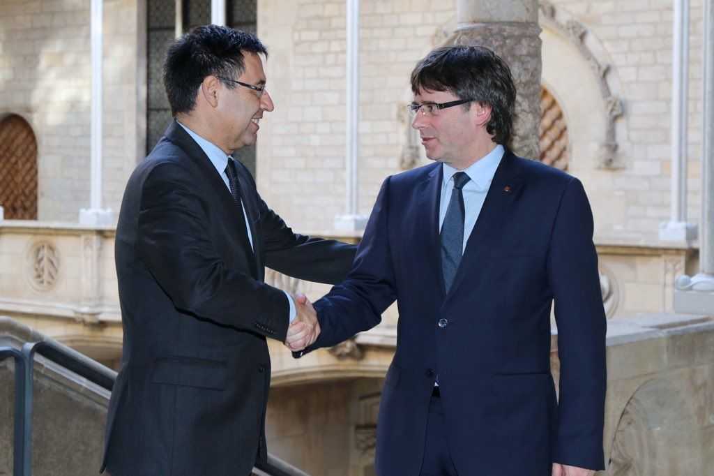 Puigdemont garantiza a Bartomeu apoyo al Espai Barça