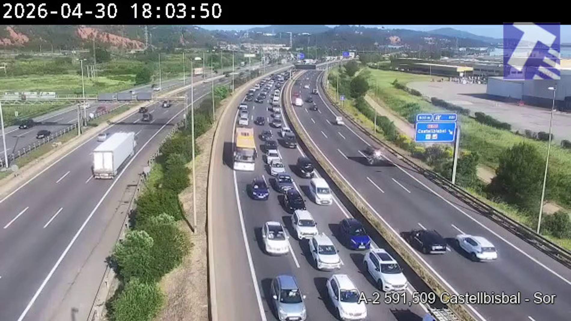 Primeras retenciones por la operación salida del puente del 1 de mayo: la AP-7, la vía más afectada