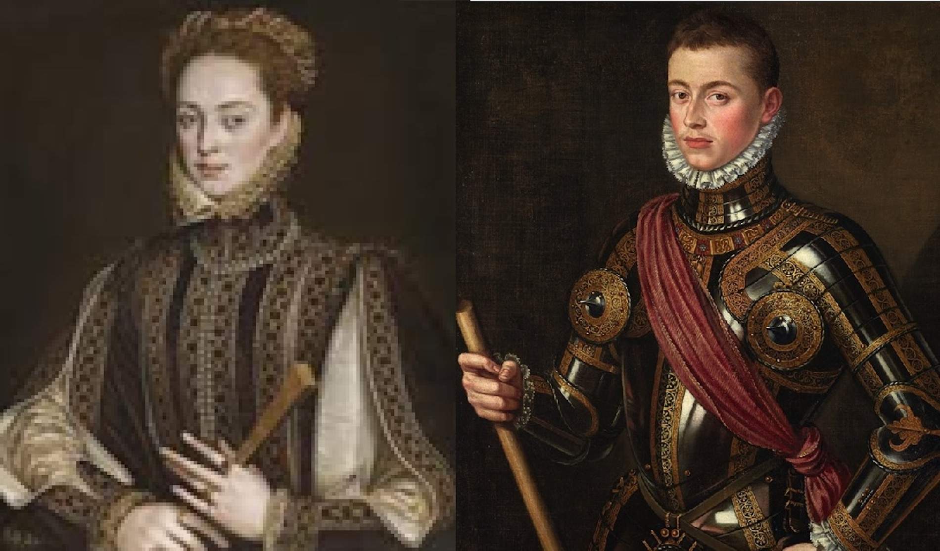 Barbara Bloomberg i Joan d'Àustria. Font Museu d'Art de Viena i Monestir de les Descalces de Madrid