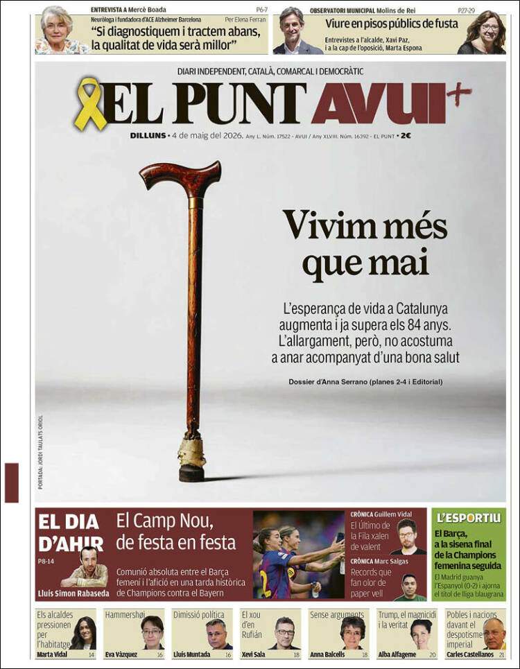 'El Punt Avui', 4 de mayo de 2026
