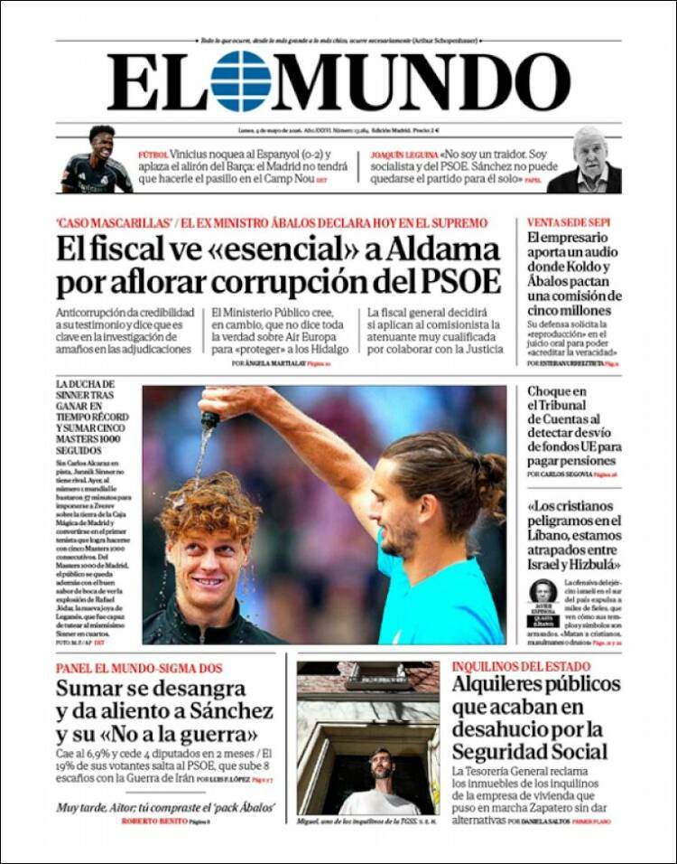 'El Mundo', 4 de mayo de 2026