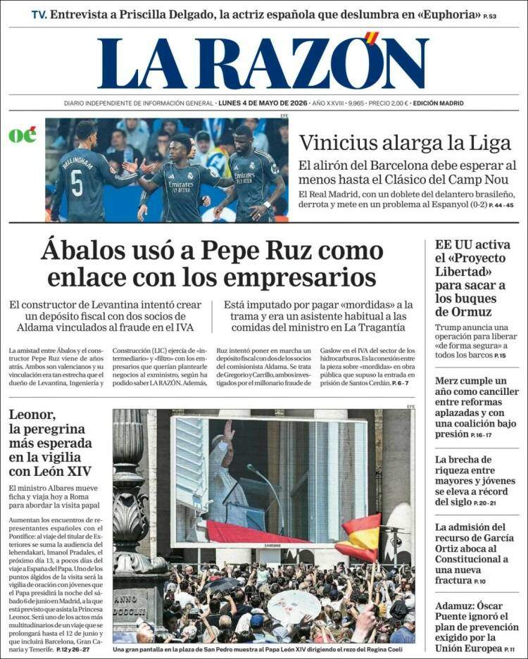'La Razón', 4 de mayo de 2026