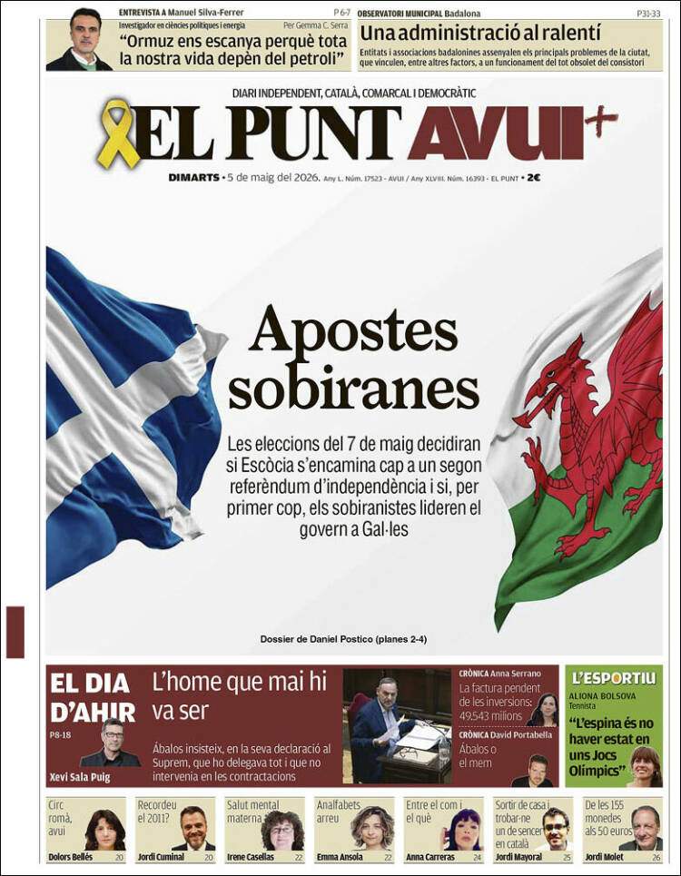 'El Punt Avui', 5 de maig de 2026