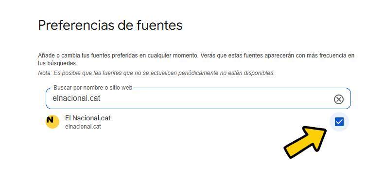 Preferencia de fuentes