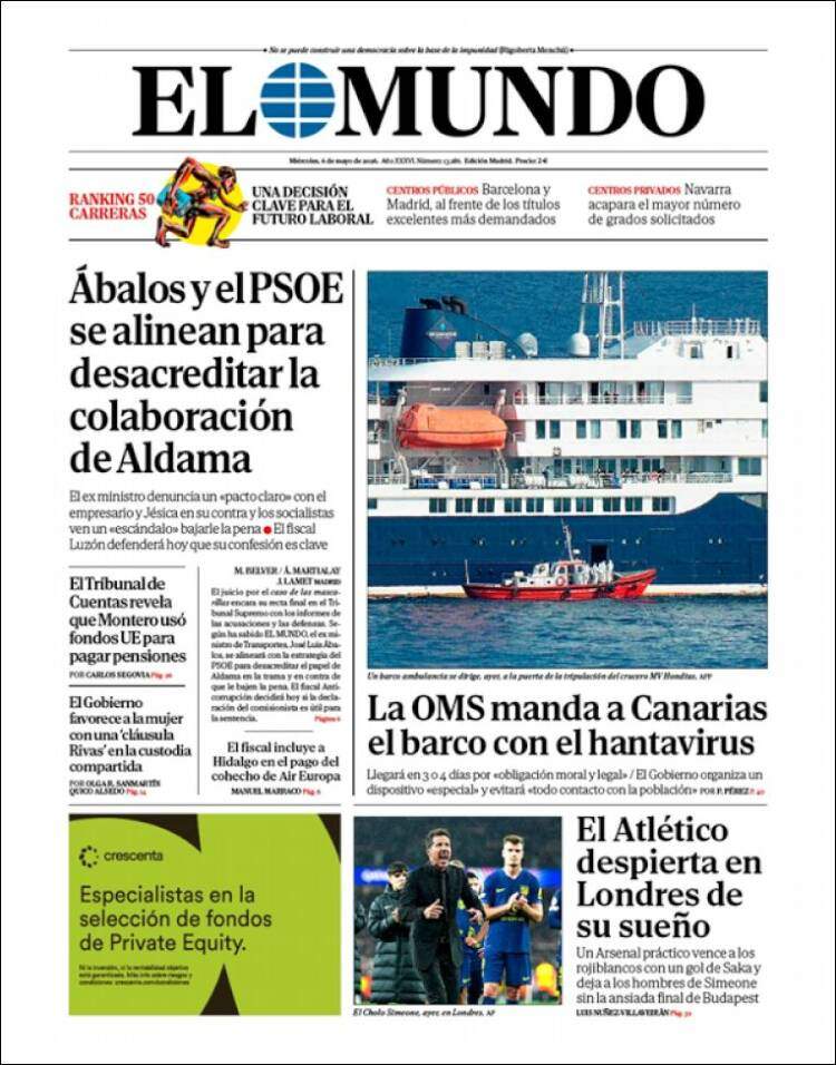 'El Mundo', 6 de maig de 2026