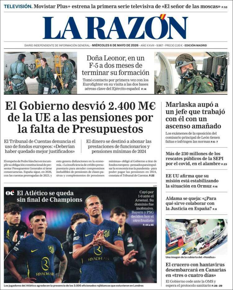 'La Razón', 6 de maig de 2026