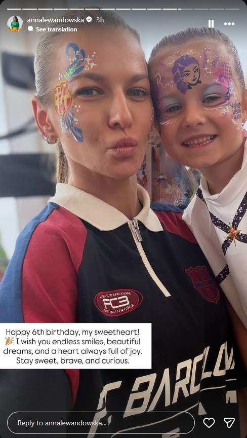 La felicitació de Lewandowska a la seva filla Laura / Instagram 