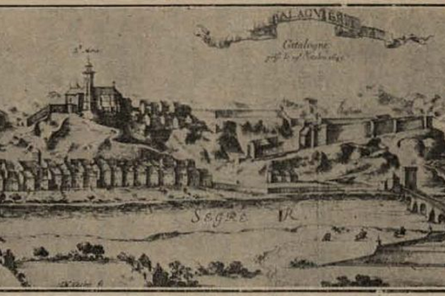 Concluye el asedio de Balaguer. Jaume de Urgell se rinde a Ferran d'Antequera. La representación de Balaguer más antigua que se conserva (1645). Font Wikiwand