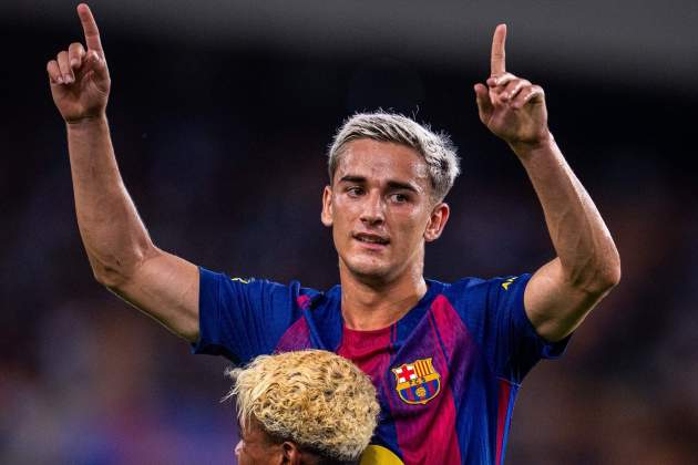 EuropaPress 6891136 gavi lamine yamal celebran gol centrocampista triunfo barca amistoso contra