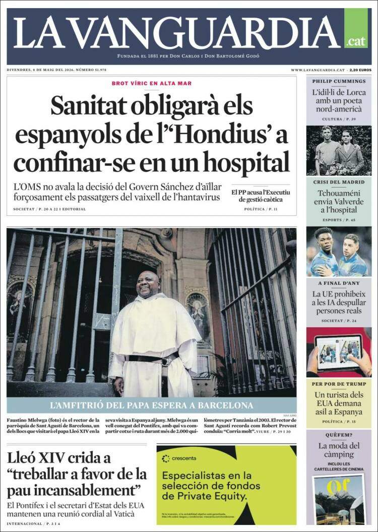 'La Vanguardia', 8 de maig de 2026