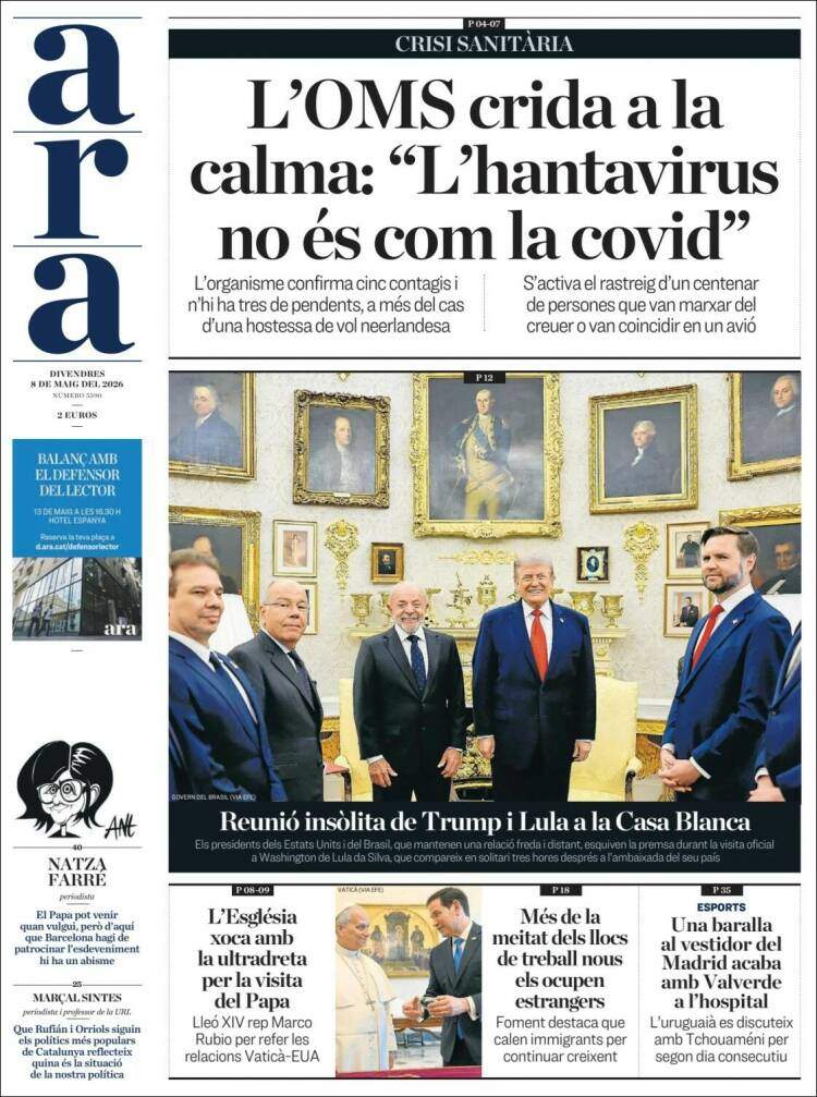 'Ara', 8 de maig de 2026
