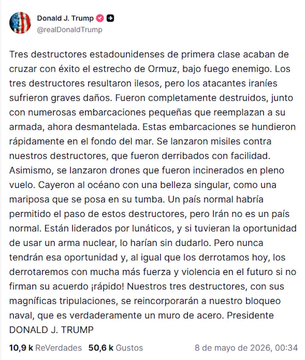 Missatge de Trump 