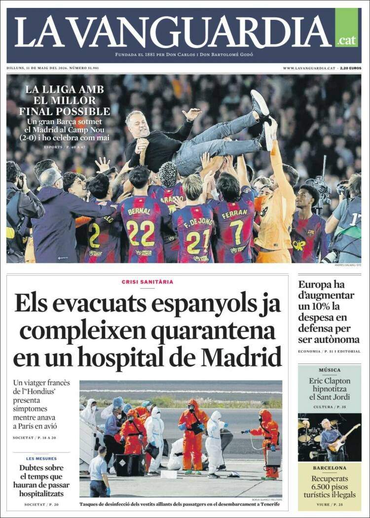 'La Vanguardia', 11 de maig de 2026 'La Vanguardia', 11 de maig de 2026