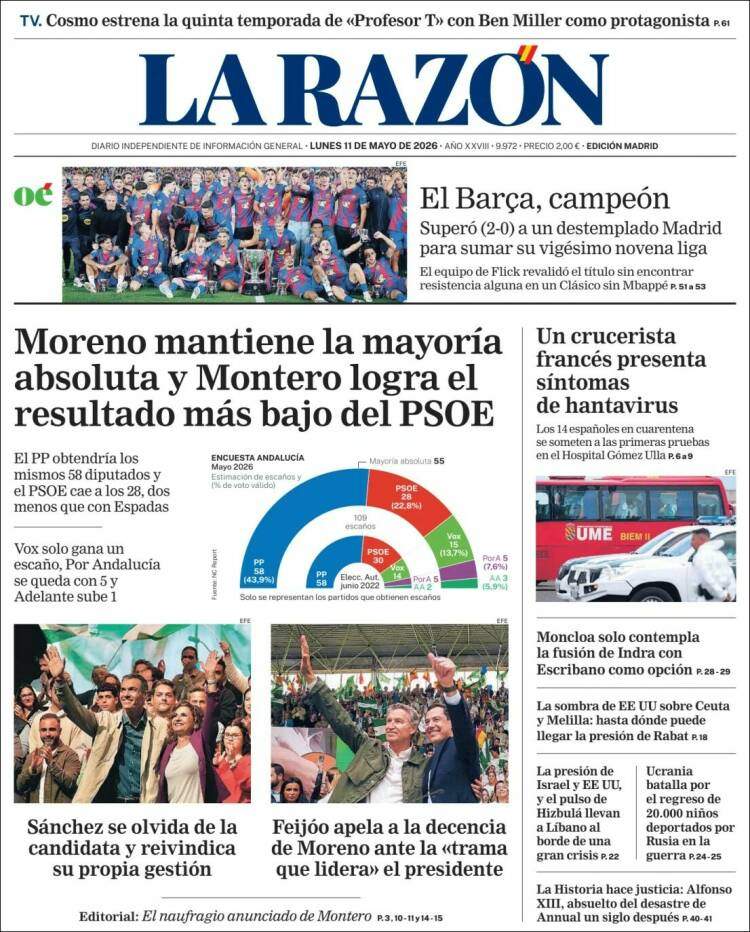 'La Razon', 11 de maig de 2026 'La Razon', 11 de maig de 2026