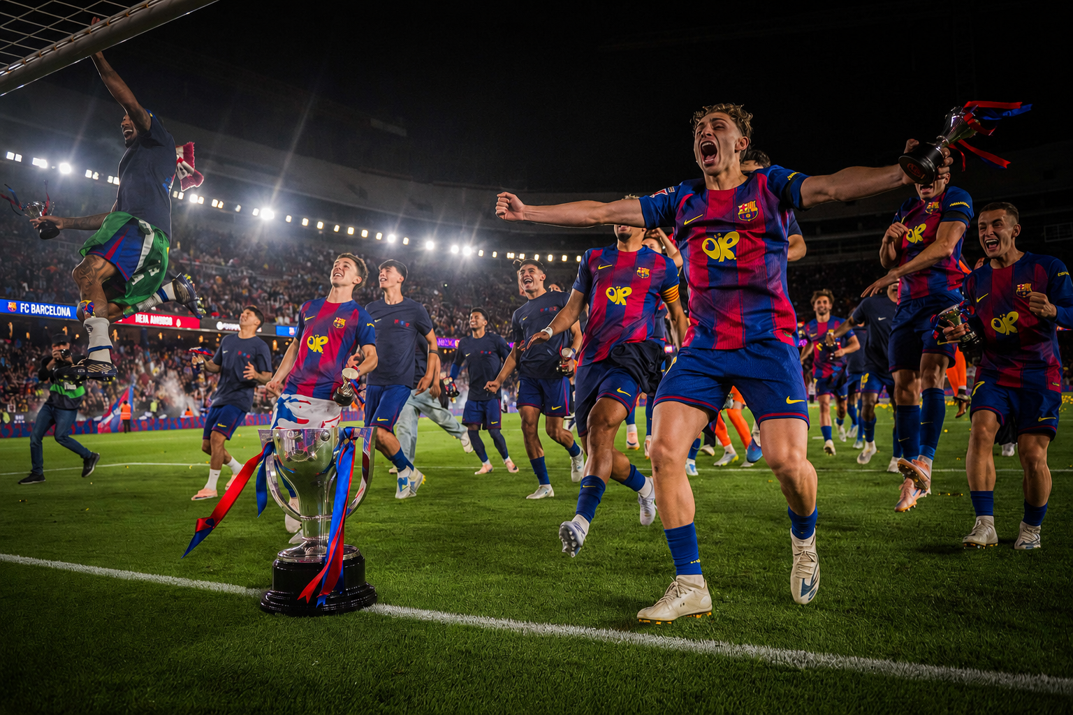 El Barça celebra la lliga com una gran família: Bicing, alegria desfermada i comunió amb l'afició