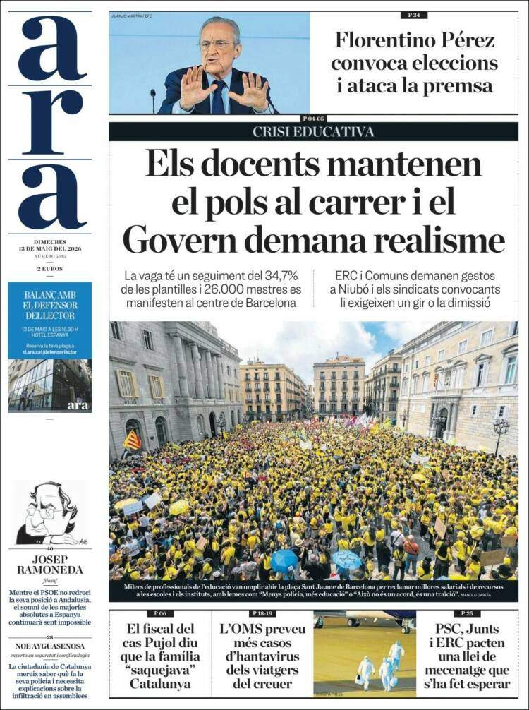 'Ara', 13 de maig de 2026