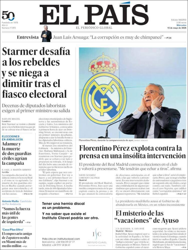 'El País', 13 de maig de 2026
