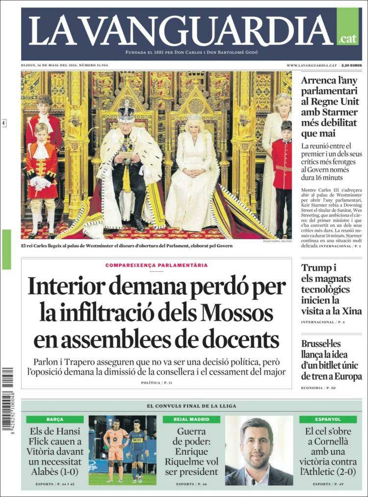 'La Vanguardia', 14 de maig de 2026
