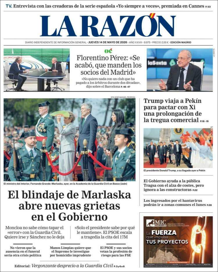 'La Razón', 14 de maig de 2026
