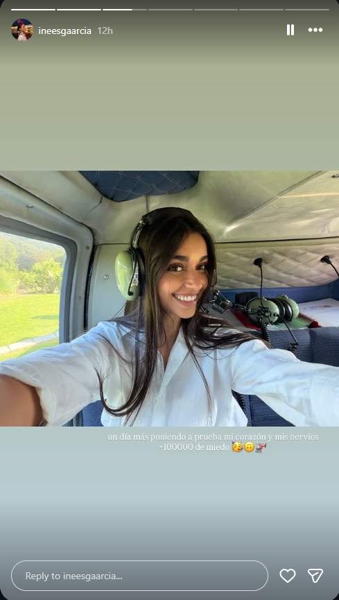 Ines Garcia en un helicopter / Instagram