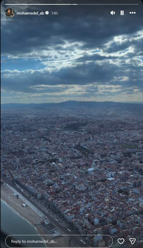 Mohamed, amic de Lamine Yamal, sobrevolant la ciutat des d'un helicòpter / Instagram