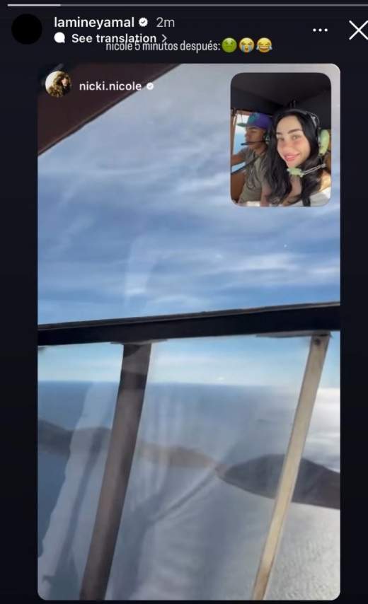 Lamine Yamal i Nicki Nicole de cita en un helicopter el passat mes d'octubre / Instagram