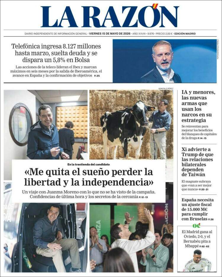 'La Razón', 15 de maig de 2026 'La Razón', 15 de maig de 2026