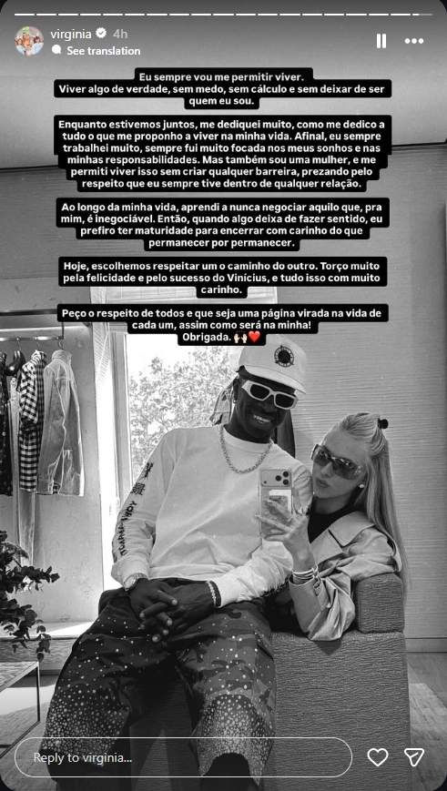 Virginia comunica que ha trencat amb Vinícius / Instagram 