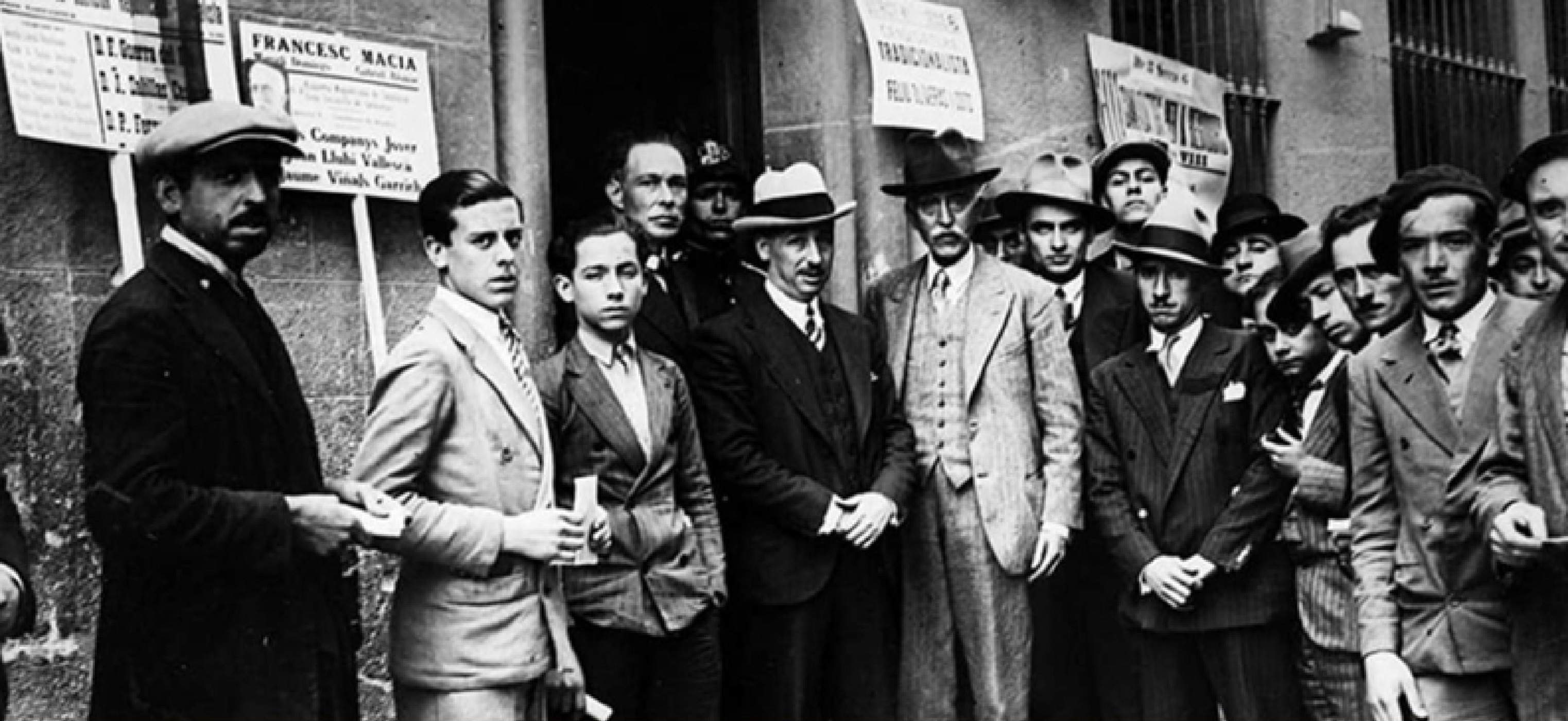 Macià y Companys, el 12 de abril de 1931, en un colegio electoral. Fuente Fundación Irla