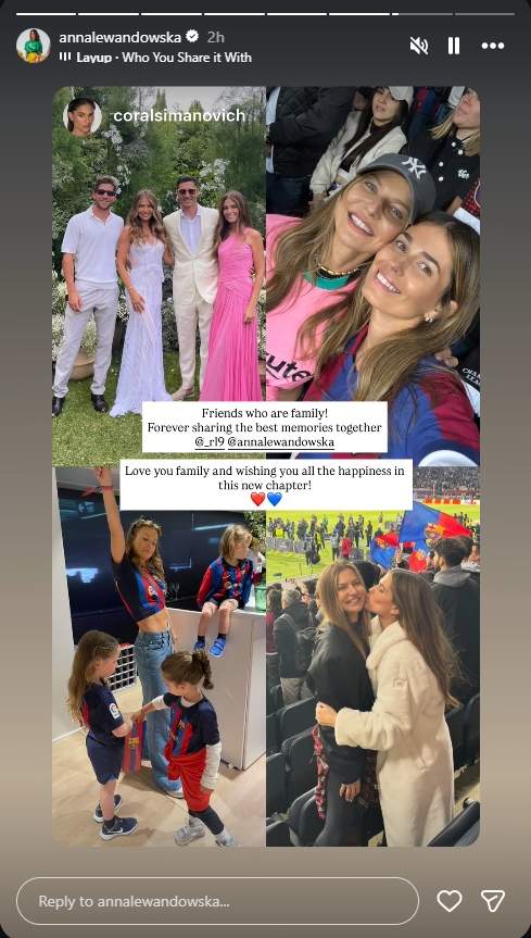 Coral, parella de Sergi Roberto, envia un missatge a la família Lewandowski/ Instagram Coral, parella de Sergi Roberto, envia un missatge a la família Lewandowski/ Instagram