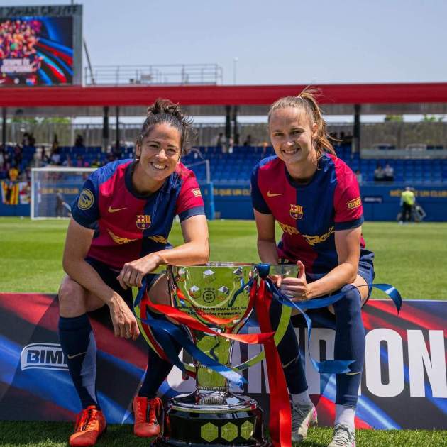 Marta Torrejón i Graham celebrant la Lliga la temporada passada /  Instagram