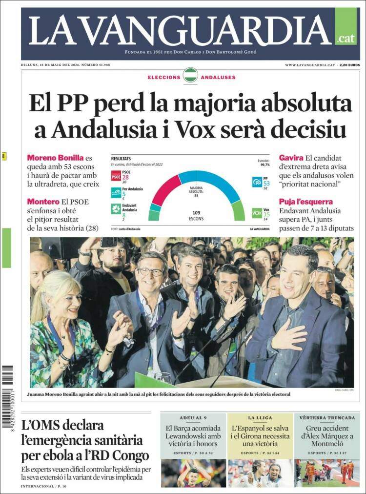 'La Vanguardia', 18 de maig de 2026