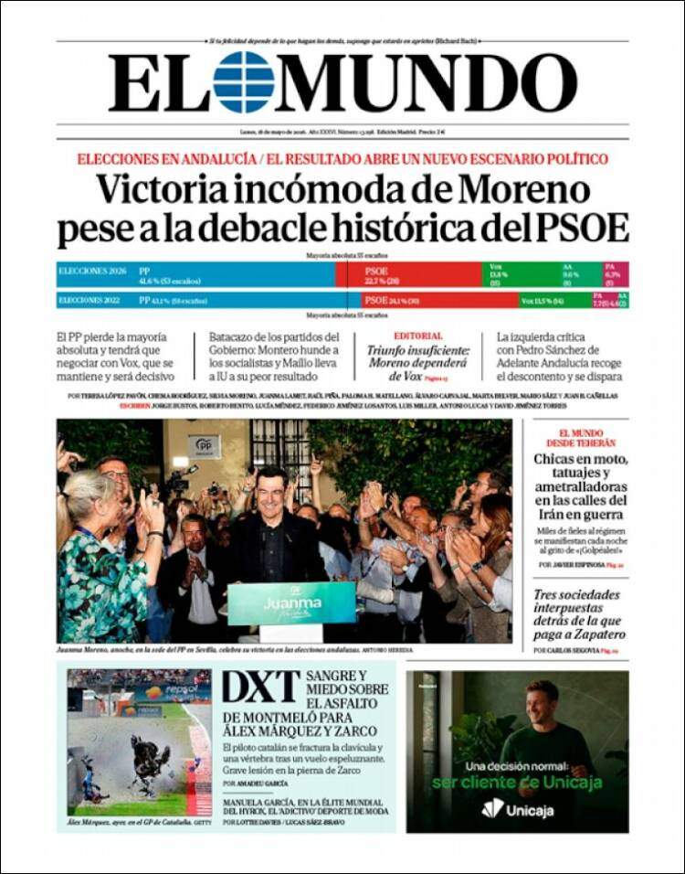 'El Mundo', 18 de maig de 2026
