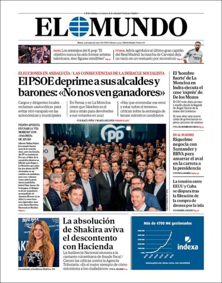 'El Mundo', 19 de maig de 2026