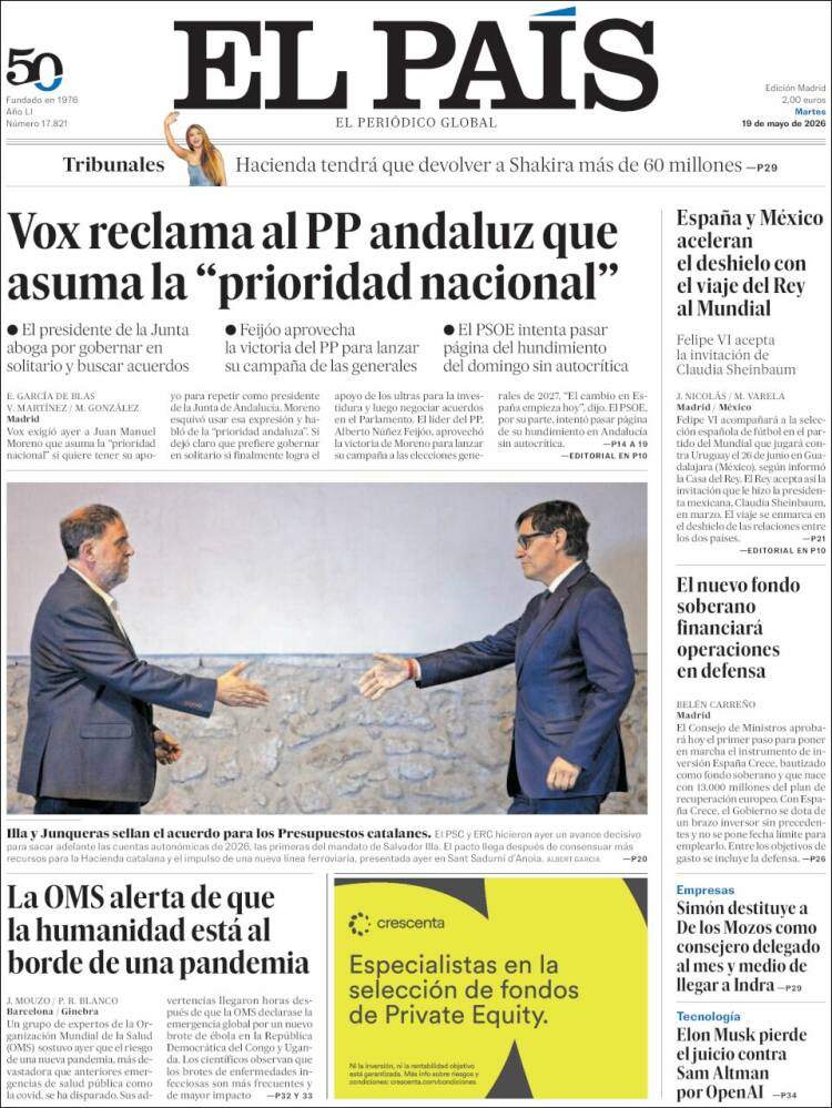 'El País', 19 de maig de 2026