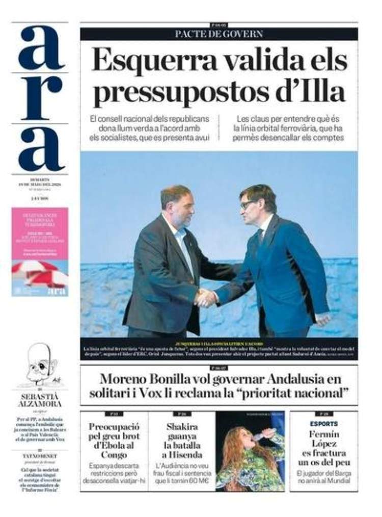 'Ara', 19 de maig de 2026