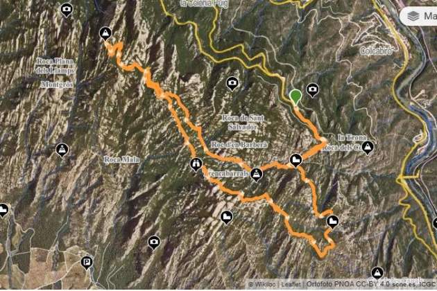 Imagen del mapa de la ruta / Foto: Wikiloc
