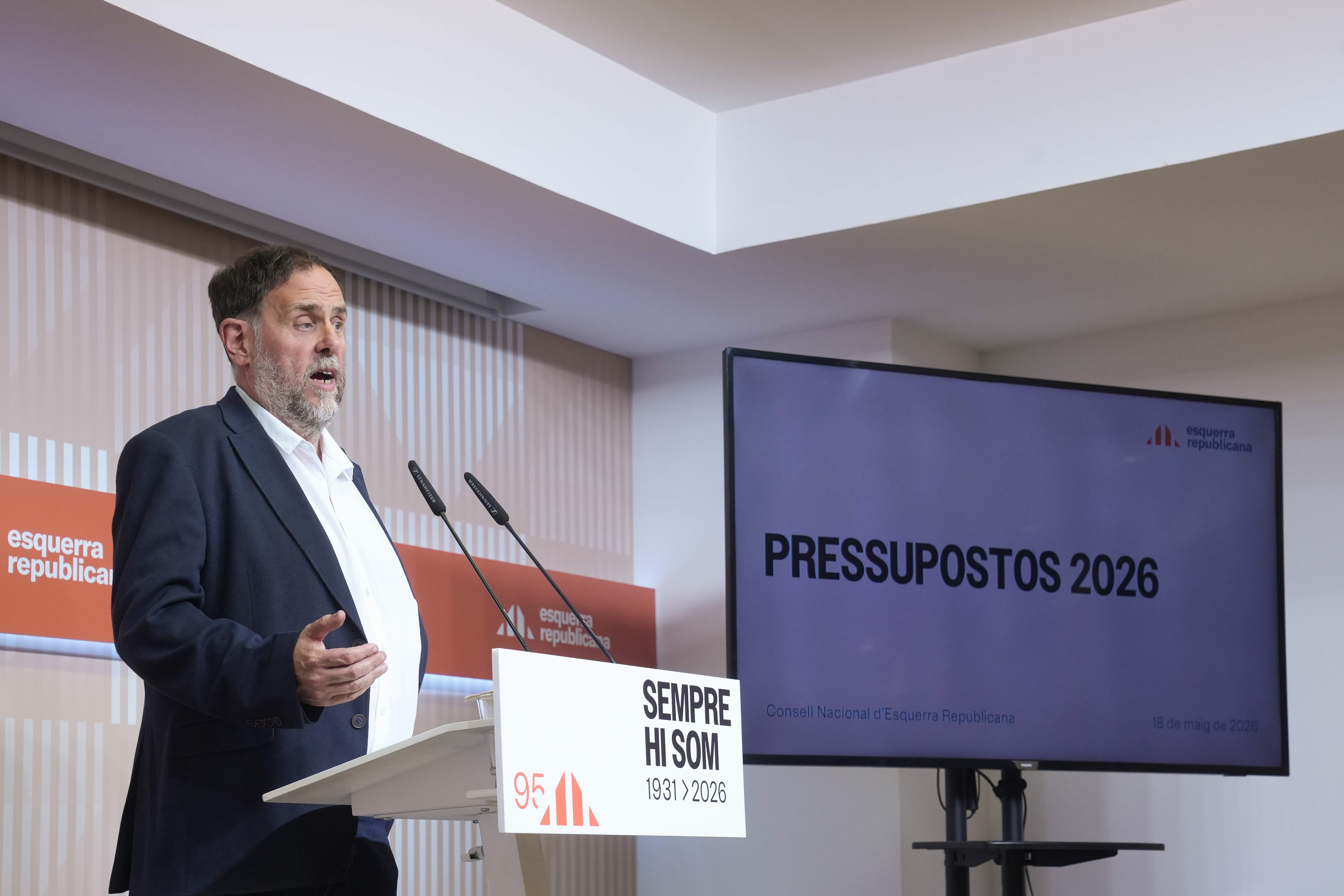 Junqueras reivindica els guanys de sobirania amb el pressupost i vincula l'IRPF a la llei de finançament