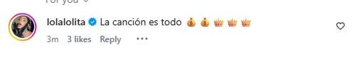 Algunos de los comentarios de la última publicación de Shakira / Instagram Algunos de los comentarios de la última publicación de Shakira / Instagram